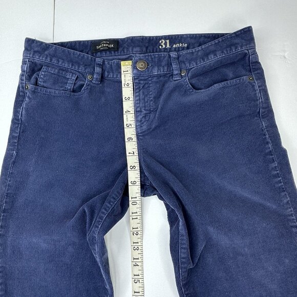 J.Crew Women's Blue Toothpick Mid-Rise Skinny Corduroy Pants W31-34/L27.5 - Picture 6 of 11